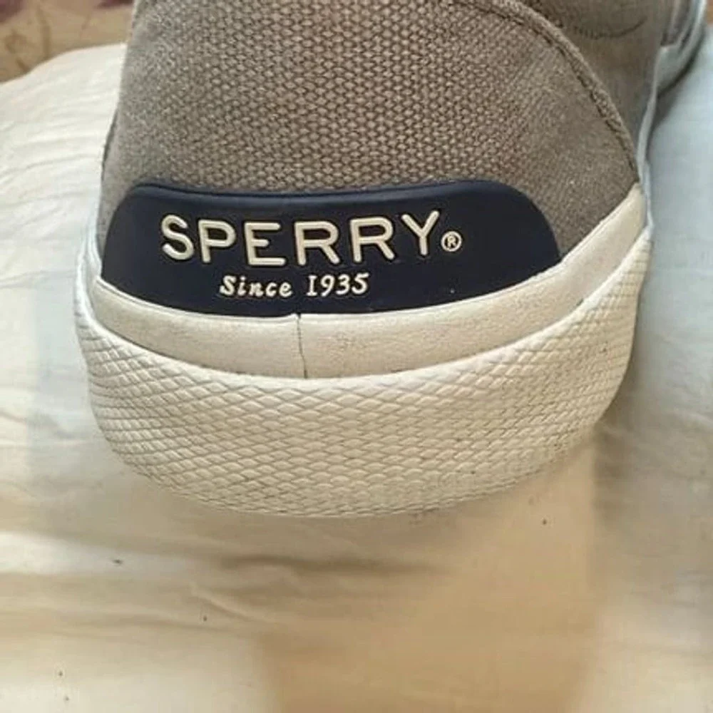 Sperry Canvas Gray‎ Slip-On Boat Shoes Womens Size 8